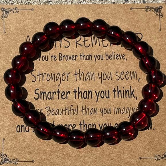 Stone Bracelet New Always Remember Positive Affirmation Stretches Gift Present - Picture 1 of 2